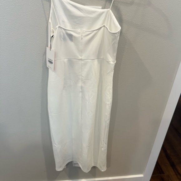 Asymmetric White Midi Dress - Picture 2 of 3